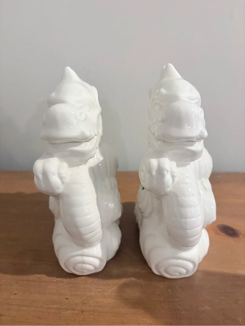 White Ceramic Foo Dog Pair